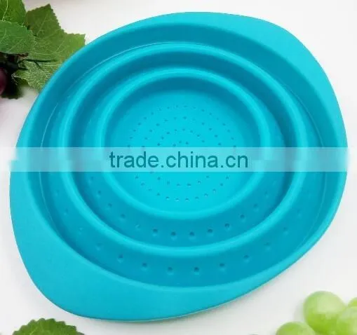Collapsible Silicone Sieve Water Colander Strainer Vegetable Basket