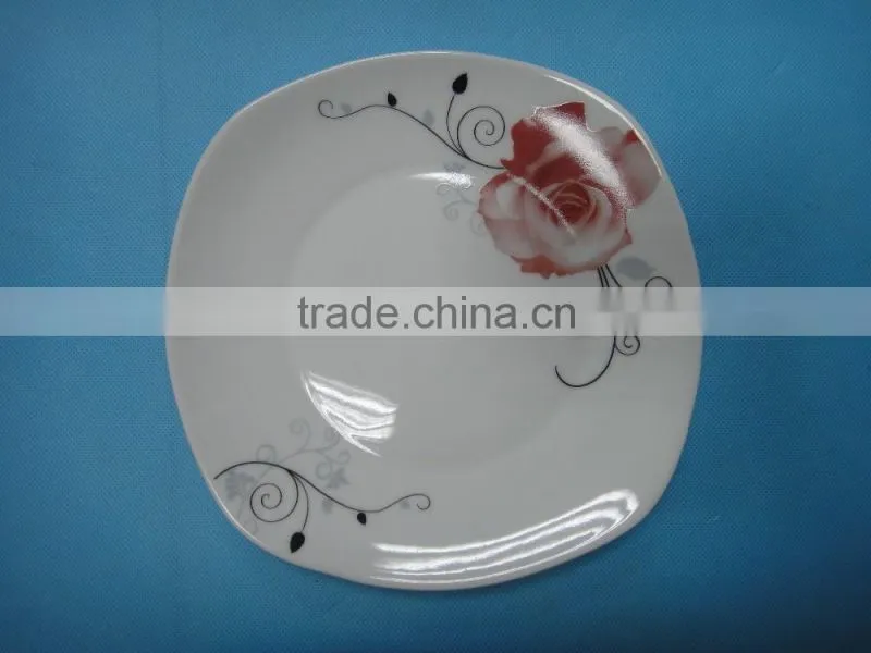 daily use ceramic porcelain dishes plate with flower design