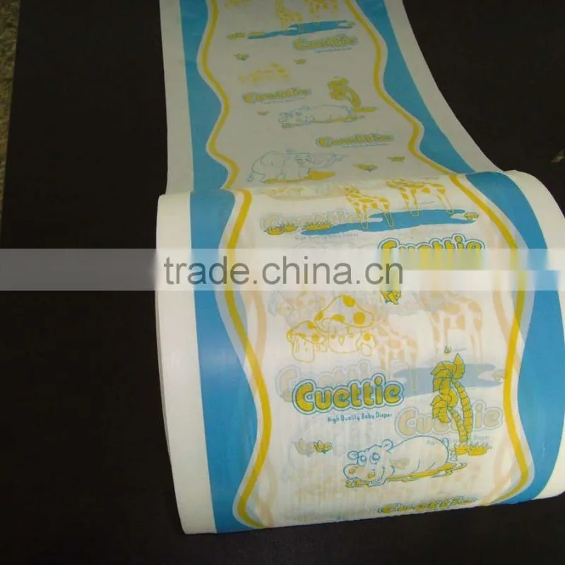 2 color print breathable PE film for baby diapers material