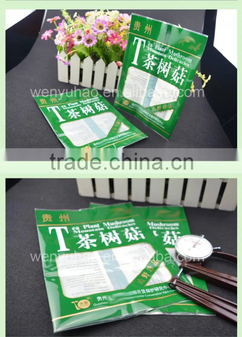 composite back seal header plastic bag with clear window and printing for mushroom packing