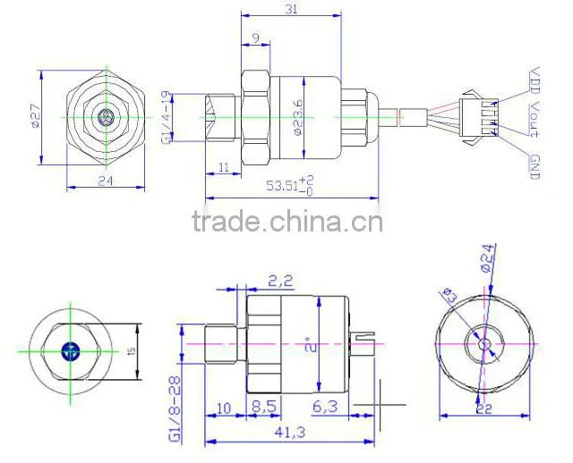 Sullair Brass Materials Air Compressor Pressure Sensor for Transmitter Pressure