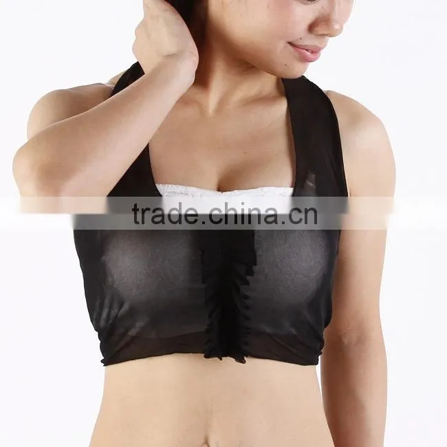 Short Vest Bright Yellow Belly Dance practice Tops