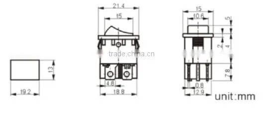 MRS-101A (on)-off illuminated rocker switch double pole rocker switch electric rocker switch (FBELE)