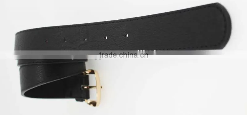 30Mm Women's fashion belt with White leather & Gold Buckle in chinese factory