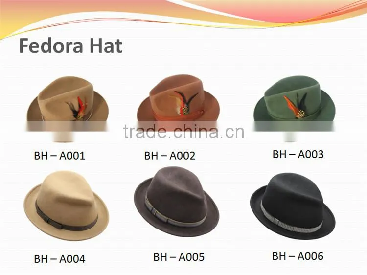 Winter Wool Felt Trilby Hats for men and women