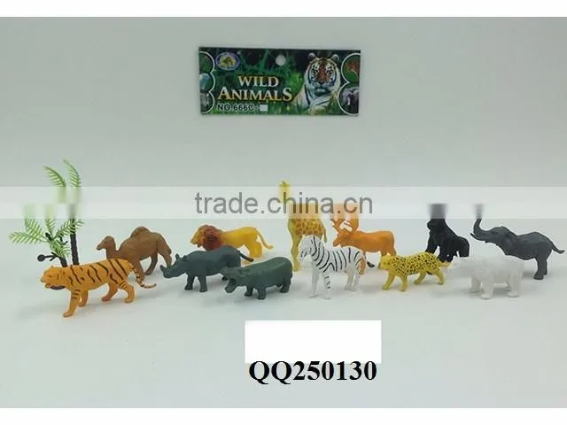 12pcs animal set toy,plastic funny animals toy set
