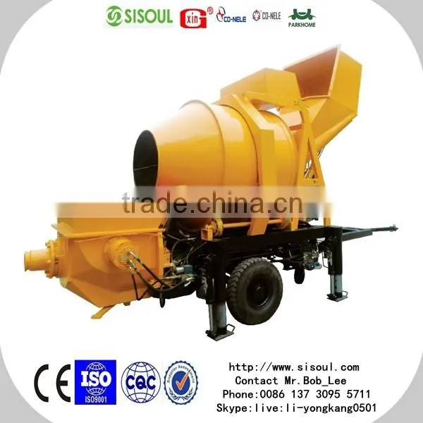 Mixing concrete pump