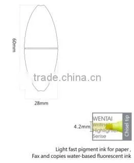 Oval style six colors pen with highlighter mini size for promotion