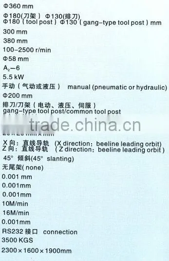 china low price CNC Lathe(WITH SLANTING RAIL) for hot sale