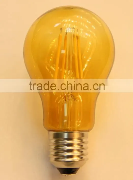 360 degree A60 4W dimmable led filament bulb amber