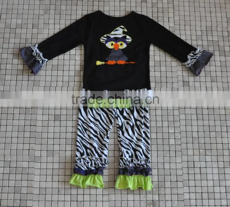 CHEVRON RUFFLED WESTERN KIDS TURKEY THANKSGIVING OUTFITS