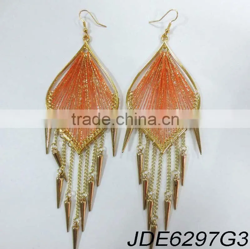 Beautiful make thread earrings with cc spikes
