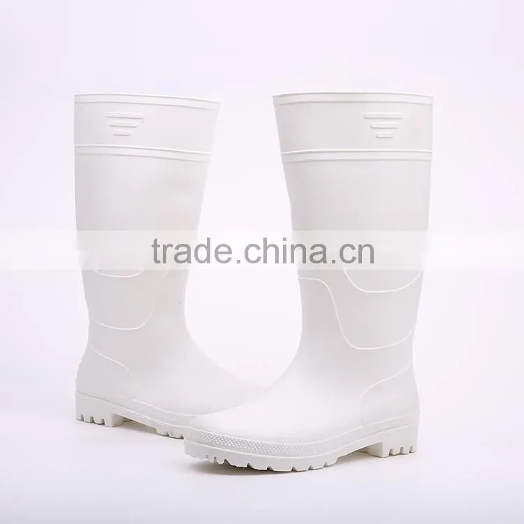 2016 Pure design waterproof white pvc rain boots, cheap plastic pvc rain boots