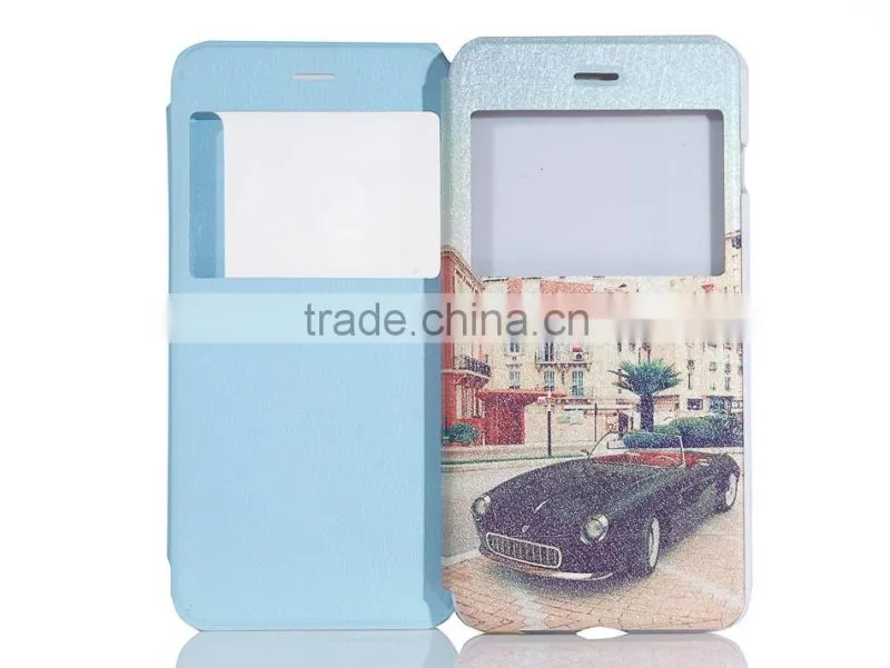 Concise design pu cell phone case animal for samsung gt-18552