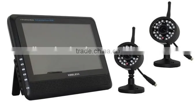 7 inch TFT LCD digital wireless 300m transmitting 4CH DVR security system P2 video baby monitor