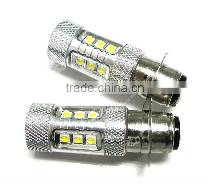 Super White P15D H6M 80W lights, High Power LED Light Bulbs
