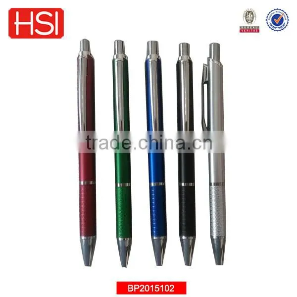 stationery items metallic color plastic ball pen