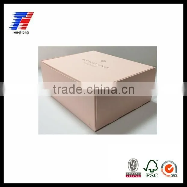 Factory direct sale foldable white card paper pink box manufacturer