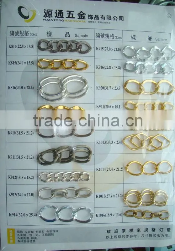1.8mm thick colorful small oval shape aluminum chain