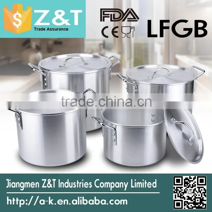 Aluminum Satin restaurant soup pot with Inner Basket