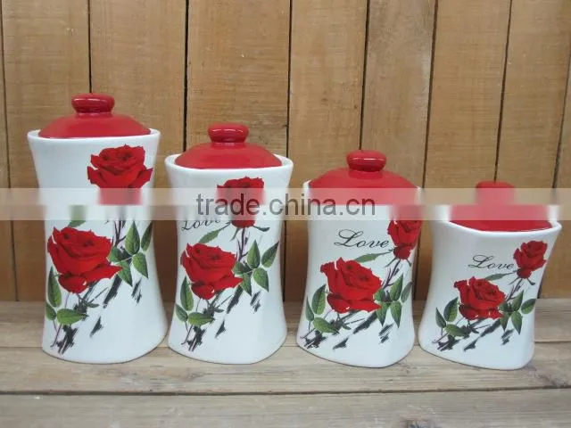 Food Grade Unique Ceramic Material Kitchen Spice Jars
