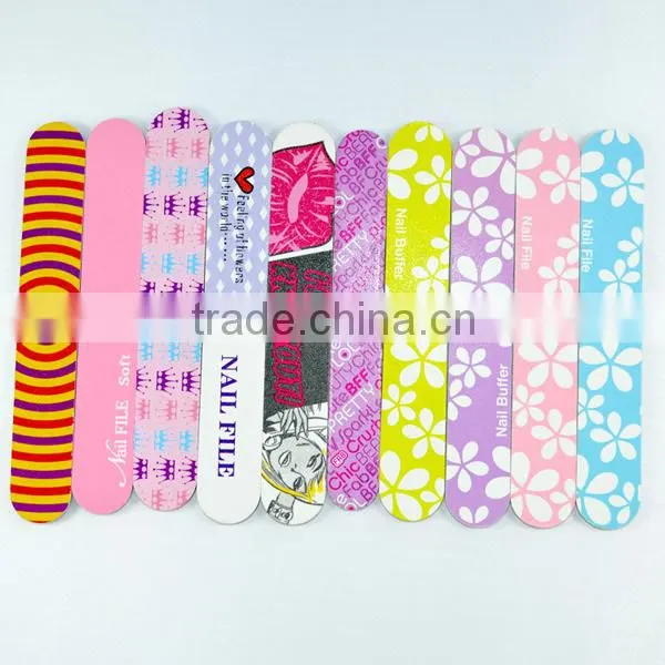 Custom made straigh shape finger nail file disposable emery board manicure nail care tools factory
