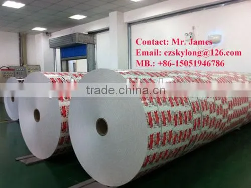 Aseptic packaing material in rolls