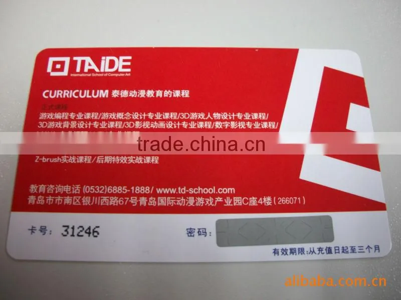 PVC Scratch card