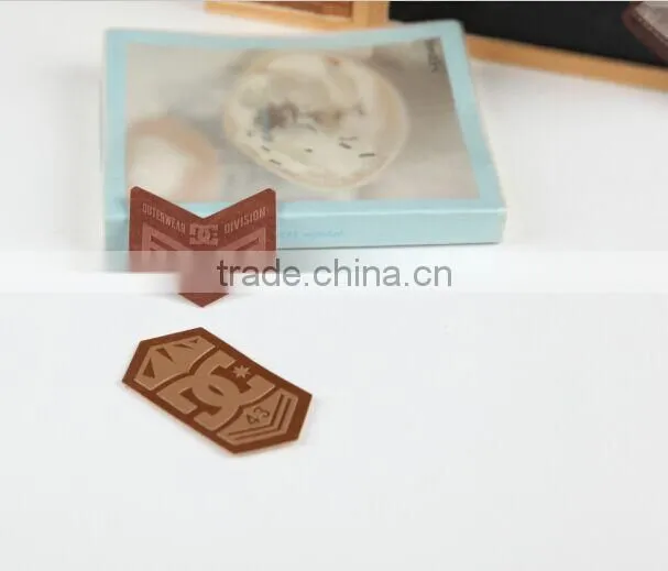 Custom synthetic leather label patch tag for PU bags
