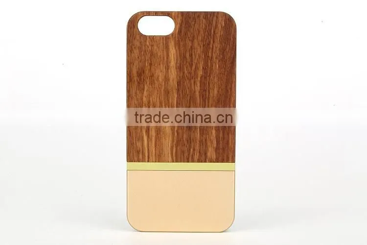 OEM/ODM Luxury Aluminum with Real Wood Case Phone Cover for IPhone 6/6s