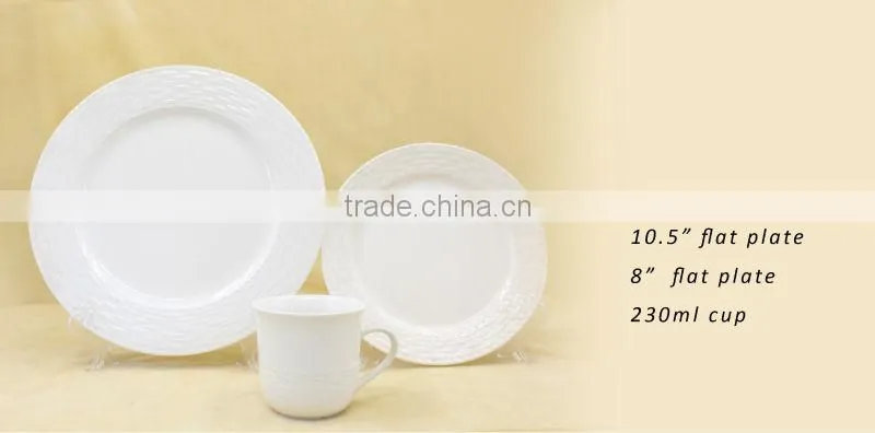Hot sale cheap white ceramic dinnerware set of 16pcs