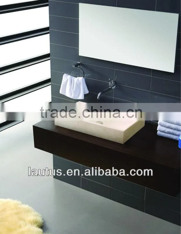 Double Sink Bathroom Vanity Unit Tith Marble Top