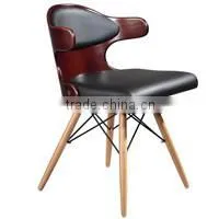 Cafe Bar Stools Chrome Frame Plywood Seat High Chair #HY3013