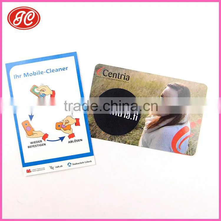 Highly Definetion Full colour Printed Microfiber Mobile Screen Sticky Cleaner for promotional campaign