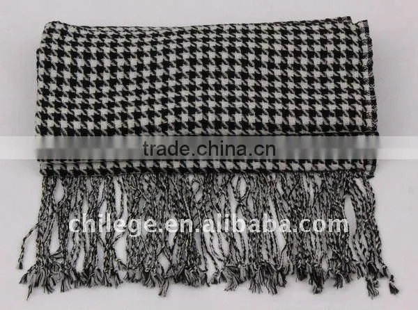 houndstooth wool print scarf shawl