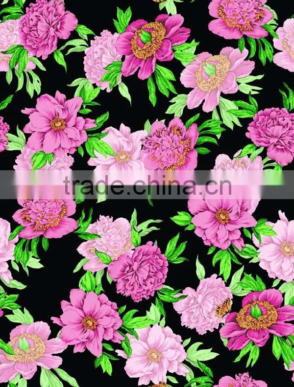 2015 Newest printed floral design pvcplastic table cover with lace/waved/straight edge