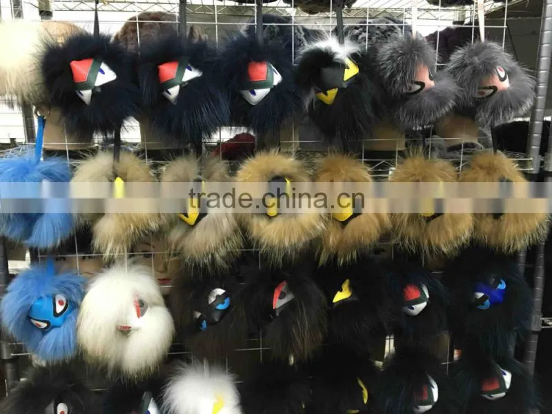 2015 wholesale fashion fox fur little monsters dyed color chain