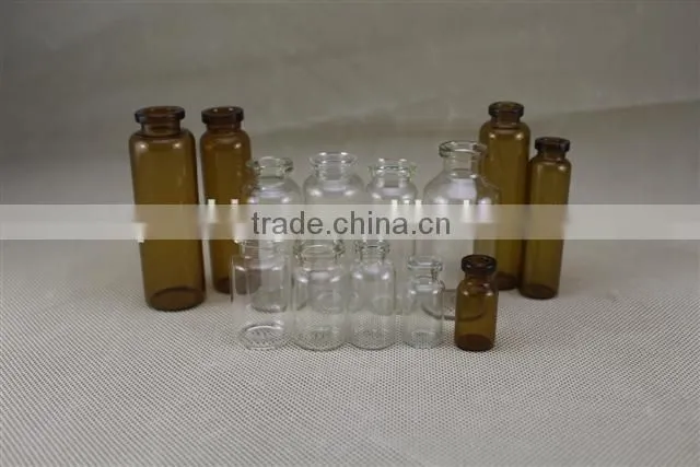 Clear amber pharmacy galss bottle vials for liquid