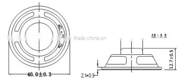 Water resistance 40mm 3w 8 ohm speakers with rohs