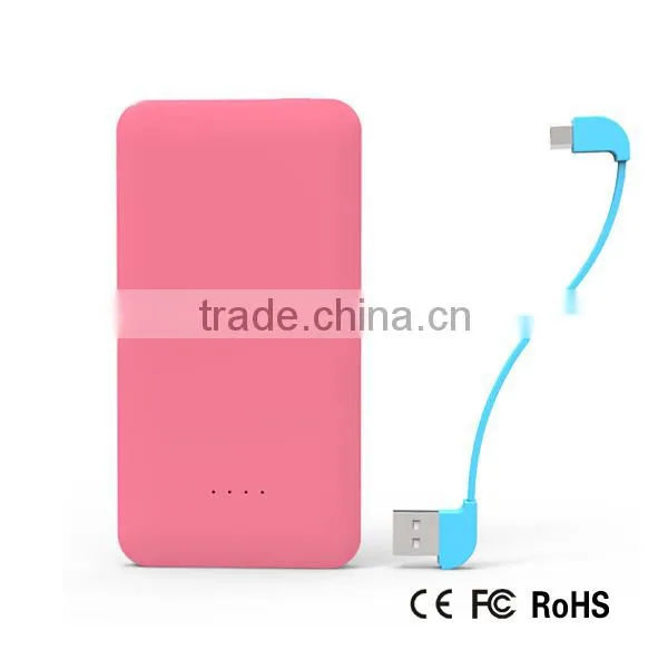 ultra slim rechargeable lithium battery power bank 5000mah
