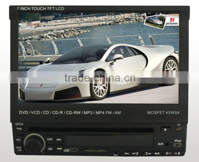 7 inch Full Motorized Single Din IN-Dash TFT-LCD Car Monitor