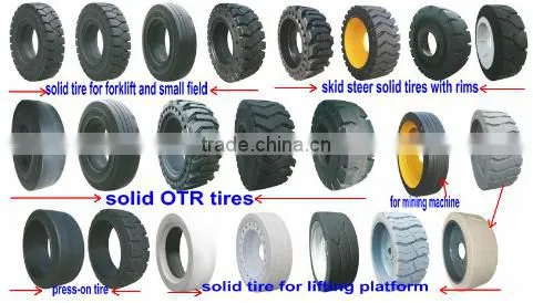 China hot sale factory price top quality solid tire12x16.5 33x12-20 forklift skid steer solid tires with DOT, ECE, REACH, GCC