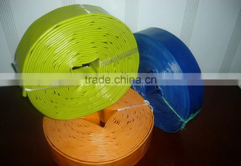 blue color lay flat water hose