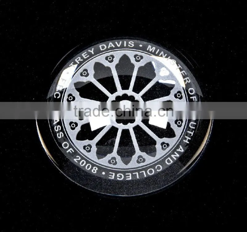 solid laser glass dome paperweight for gift