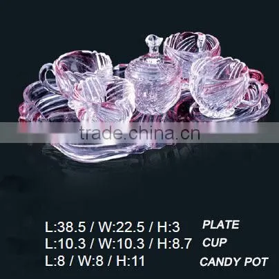 Glass tableware lead free crystal glassware set