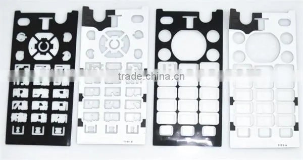 Eco-friendly silicone overmold waterproof PET sheet mobile phone keypad