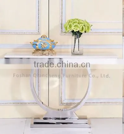 Italian style luxury hotel white marble console table