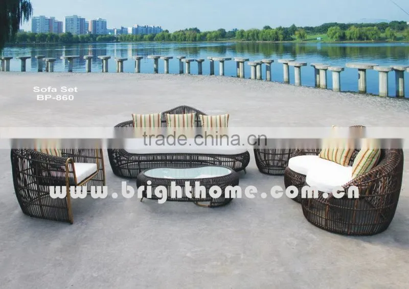 Aluminum PE rattan Handcraft BP-860 Wicker Outdoor Sofa