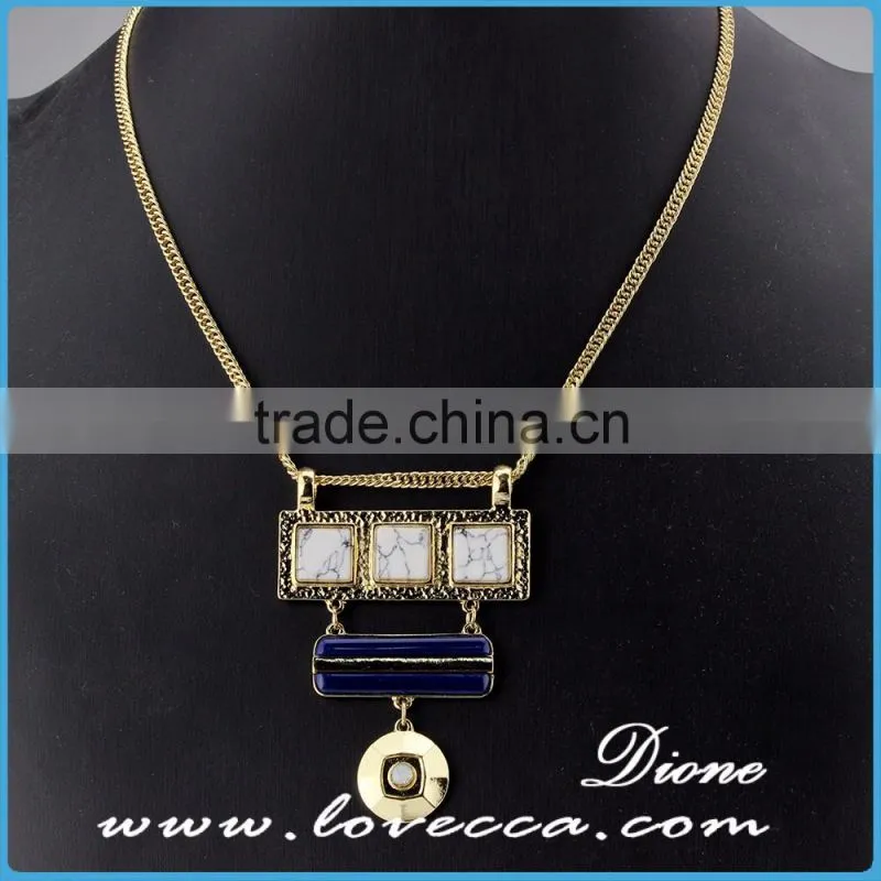 Wholesale Jewelry Gemstone Natural Stone Crystal Quartz Pendant Turquoise Necklace