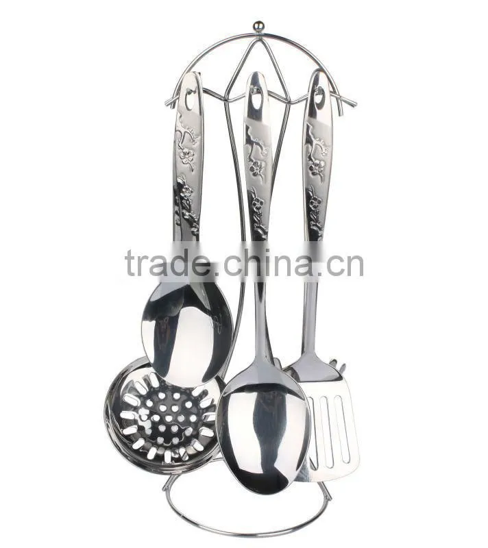 6pcs Stainless steel cookware set,S/S spatula-spoon-egg rake-rack set